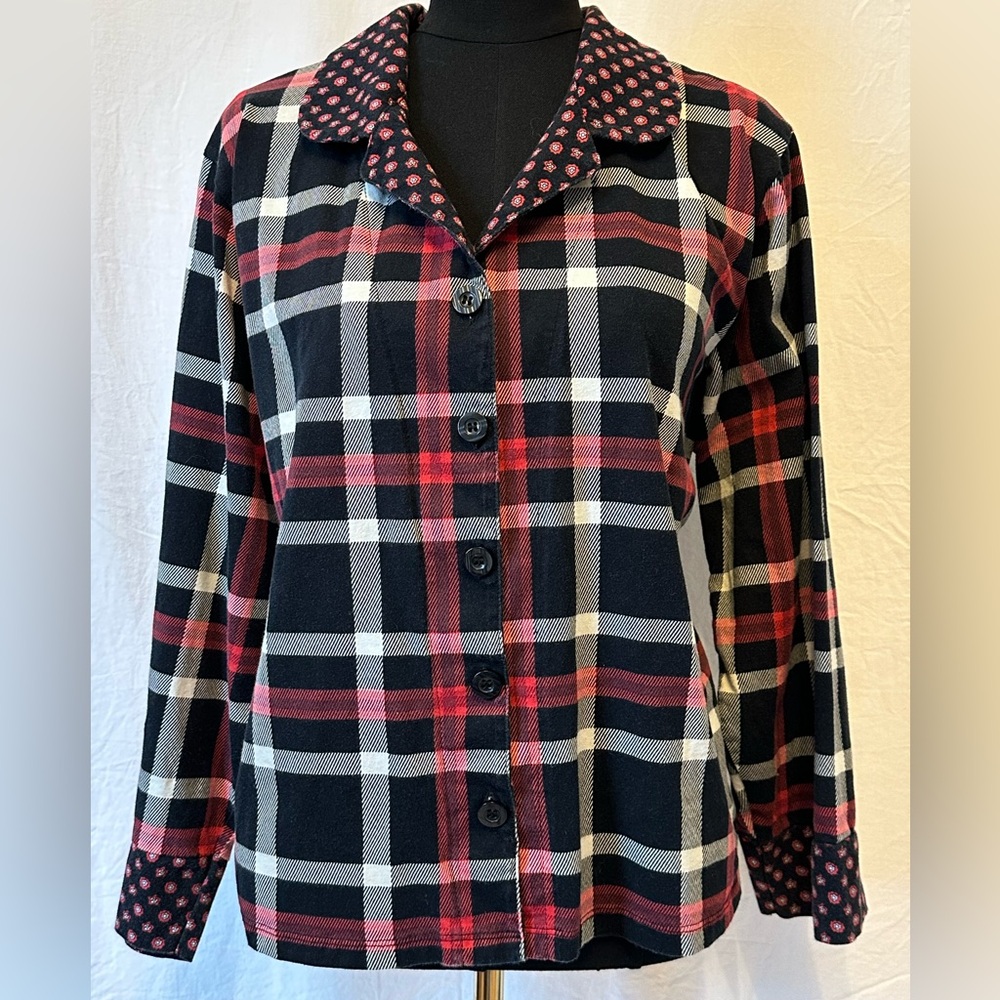 Vera Bradley Plaid Pajama Set Button Top & Pants Women’s XXL